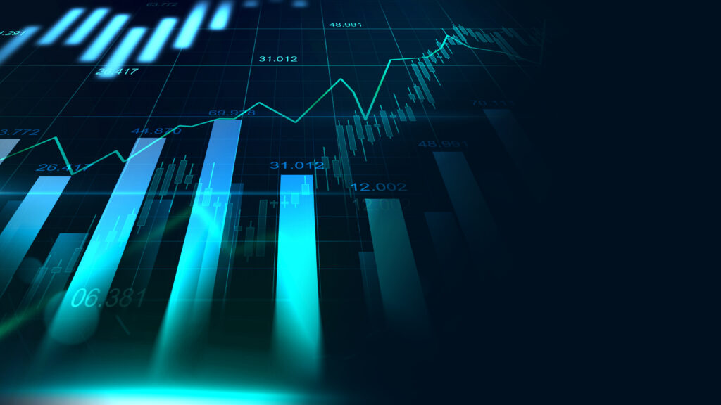 Stock market or forex trading graph in graphic concept suitable for financial investment or Economic trends business idea and all art work design. Abstract finance background